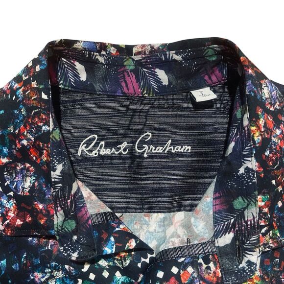 Robert Graham Basin Creek Button Up Shirt Men's Size L Multicolor Long Sleeve - Picture 4 of 10